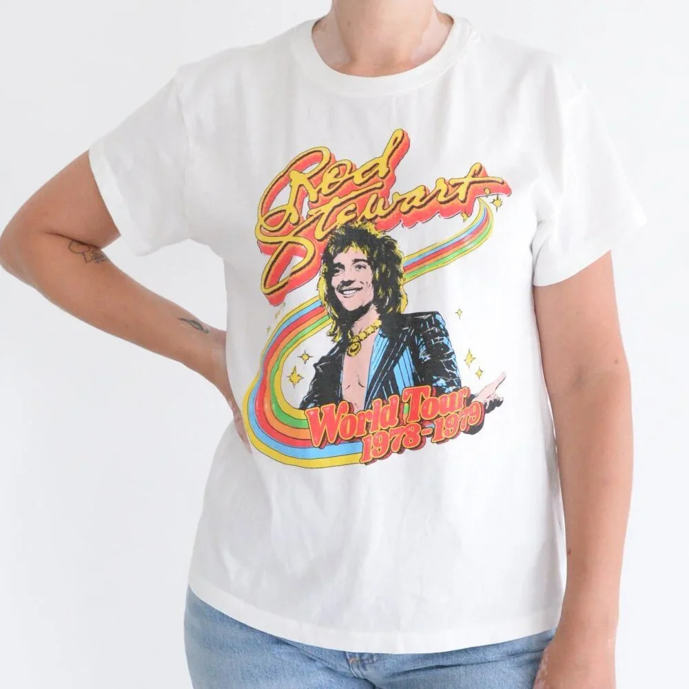 Daydreamer Rod Stewart World Tour '78 To '79 100% Cotton Tee T-Shirt S